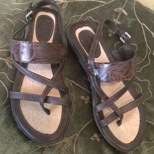 Boc brown leather and suede sandal, size 6